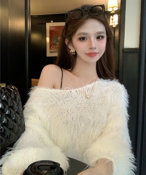 セール】ふわふわ 暖かい ニットトップス 長袖（ニット/セーター