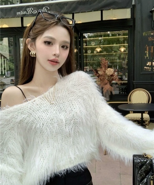 セール】ふわふわ 暖かい ニットトップス 長袖（ニット/セーター