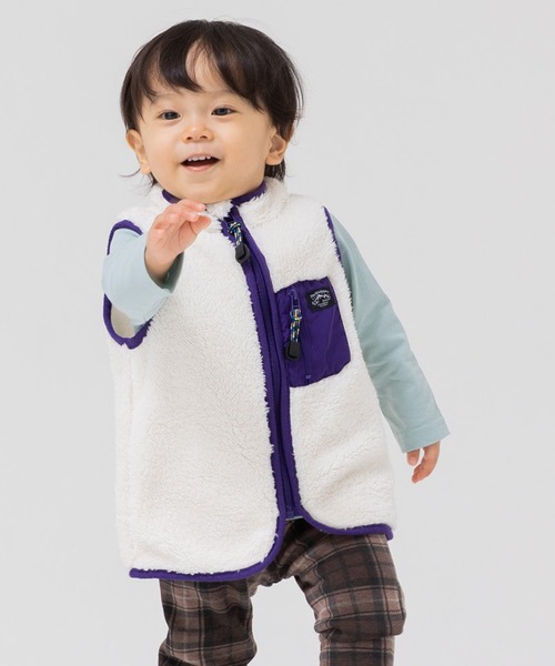 chil2（チルツー）の「ボアベスト（ベスト・キッズ・ブラック/オフホワイト/ベージュ・90cm/100cm/110cm/120cm/130cm/140cm）」の3枚目の写真