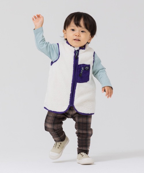 chil2（チルツー）の「ボアベスト（ベスト・キッズ・ブラック/オフホワイト/ベージュ・90cm/100cm/110cm/120cm/130cm/140cm）」の5枚目の写真