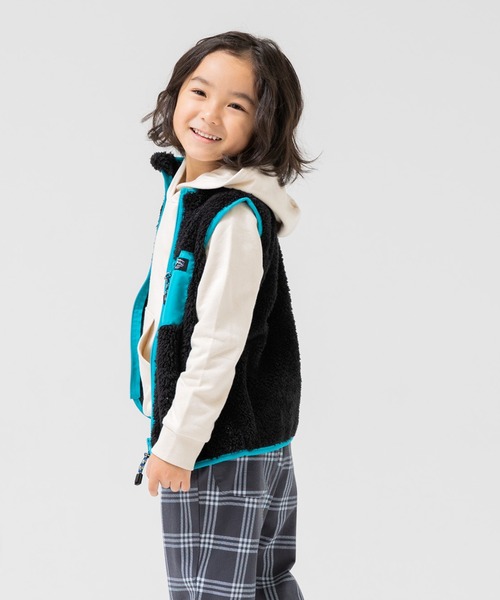 chil2（チルツー）の「ボアベスト（ベスト・キッズ・ブラック/オフホワイト/ベージュ・90cm/100cm/110cm/120cm/130cm/140cm）」の12枚目の写真