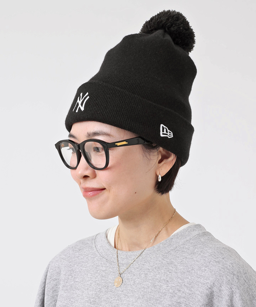 NEW ERA（ニューエラ）の「【NEW ERA / ニューエラ】別注Pom-Pon Knit Cap NY（ニットキャップ/ビーニー・レディース・ブラック・FREE）」の2枚目の写真