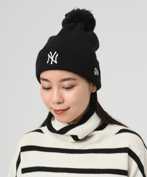 NEW ERA（ニューエラ）の「【NEW ERA / ニューエラ】別注Pom-Pon Knit Cap NY（ニットキャップ/ビーニー・レディース・ブラック・FREE）」の3枚目の写真