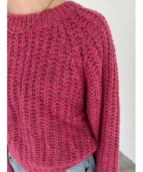 DAIS-Y（デイジー）の「ボリュームスリーブローゲージニット（ニット/セーター・レディース・ブルーグリーン/ピンク/グレー・FREE）」の7枚目の写真