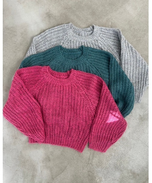 DAIS-Y（デイジー）の「ボリュームスリーブローゲージニット（ニット/セーター・レディース・ブルーグリーン/ピンク/グレー・FREE）」の11枚目の写真