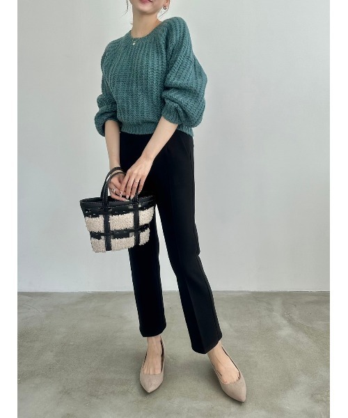 DAIS-Y（デイジー）の「ボリュームスリーブローゲージニット（ニット/セーター・レディース・ブルーグリーン/ピンク/グレー・FREE）」の18枚目の写真