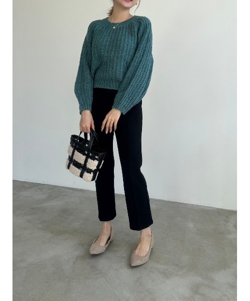 DAIS-Y（デイジー）の「ボリュームスリーブローゲージニット（ニット/セーター・レディース・ブルーグリーン/ピンク/グレー・FREE）」の22枚目の写真