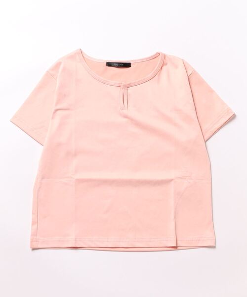 NO WAY（ノーウェイ）の「【Bz】 [IZU] ショート丈キーネックTシャツ（Tシャツ/カットソー・レディース・ブラック/ピンク/ホワイト・FREE）」の3枚目の写真