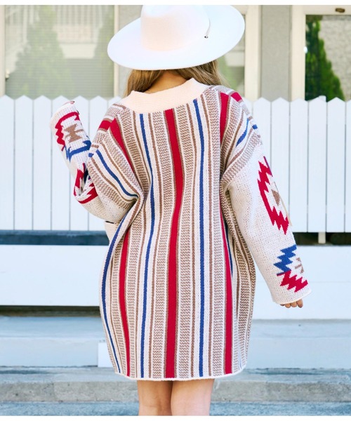 anap mimpi（アナップミンピ）の「オルテガストライプカーディガン（カーディガン/ボレロ・レディース・ダークグレー/ベージュ系その他・FREE）」の12枚目の写真