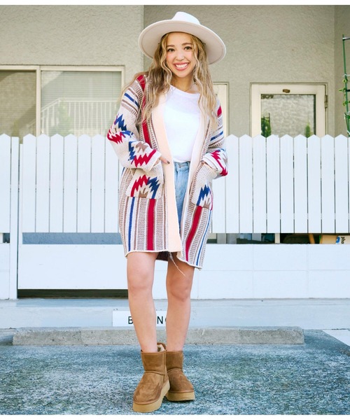 anap mimpi（アナップミンピ）の「オルテガストライプカーディガン（カーディガン/ボレロ・レディース・ダークグレー/ベージュ系その他・FREE）」の14枚目の写真