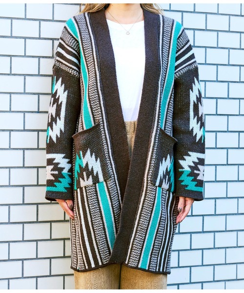 anap mimpi（アナップミンピ）の「オルテガストライプカーディガン（カーディガン/ボレロ・レディース・ダークグレー/ベージュ系その他・FREE）」の17枚目の写真