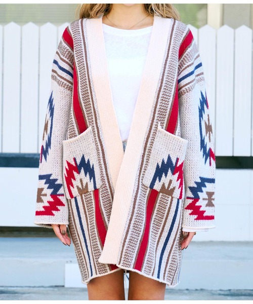 anap mimpi（アナップミンピ）の「オルテガストライプカーディガン（カーディガン/ボレロ・レディース・ダークグレー/ベージュ系その他・FREE）」の18枚目の写真