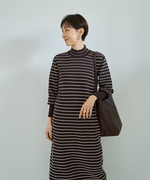STYLE DELI（スタイルデリ）の「立体ボーダーニットワンピース