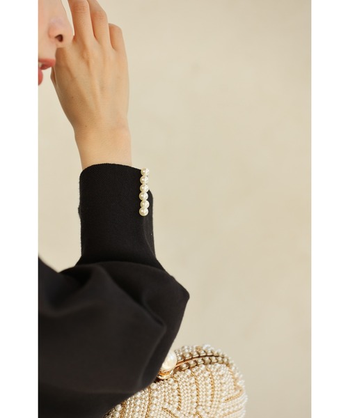 cawaii（カワイイ）の「（黒）デコレーションパールネックのきれいめニットプルオーバートップス（ニット/セーター・レディース・ブラック・FREE）」の18枚目の写真