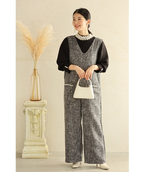 cawaii（カワイイ）の「（黒）デコレーションパールネックのきれいめニットプルオーバートップス（ニット/セーター・レディース・ブラック・FREE）」の6枚目の写真