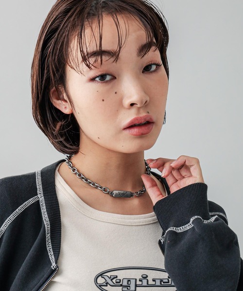 X-girl（エックスガール）の「GOTHIC LOGO PLATE NECKLACE（ネックレス・レディース・シルバー・ONE SIZE）」の10枚目の写真