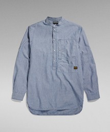 G-STAR RAW (ジースターロゥ) HALF PLACKET TOP (ハーフプラケットトップ) サステナブル レギュラーフィット スタンドカラープルオーバー ブラウス G-STAR RAW (ジースターロゥ) HALF PLACKET TOP (ハーフ