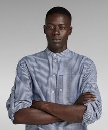 G-STAR RAW (ジースターロゥ) HALF PLACKET TOP (ハーフプラケットトップ) サステナブル レギュラーフィット スタンドカラープルオーバー ブラウス G-STAR RAW (ジースターロゥ) HALF PLACKET TOP (ハーフ