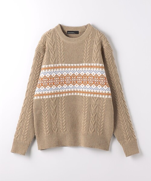 green label relaxing（グリーンレーベルリラクシング）の「アラン ジャカード クルーネック ニット（ニット/セーター・メンズ・ベージュ/レッド/オフホワイト・L/S/M/XL）」の10枚目の写真