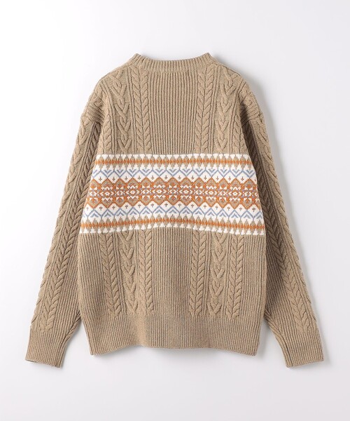 green label relaxing（グリーンレーベルリラクシング）の「アラン ジャカード クルーネック ニット（ニット/セーター・メンズ・ベージュ/レッド/オフホワイト・L/S/M/XL）」の11枚目の写真