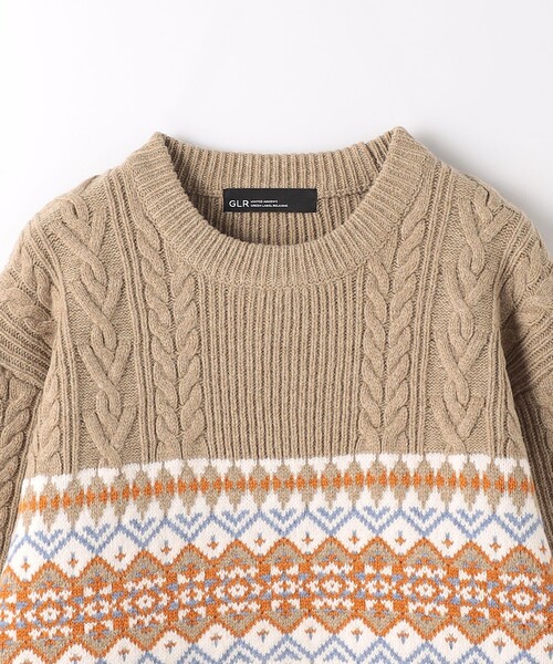 green label relaxing（グリーンレーベルリラクシング）の「アラン ジャカード クルーネック ニット（ニット/セーター・メンズ・ベージュ/レッド/オフホワイト・L/S/M/XL）」の12枚目の写真