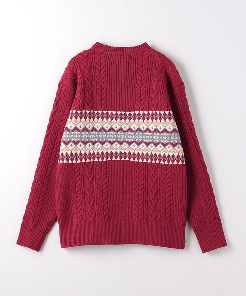 green label relaxing（グリーンレーベルリラクシング）の「アラン ジャカード クルーネック ニット（ニット/セーター・メンズ・ベージュ/レッド/オフホワイト・L/S/M/XL）」の20枚目の写真