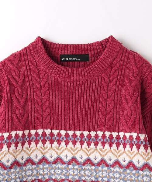 green label relaxing（グリーンレーベルリラクシング）の「アラン ジャカード クルーネック ニット（ニット/セーター・メンズ・ベージュ/レッド/オフホワイト・L/S/M/XL）」の19枚目の写真