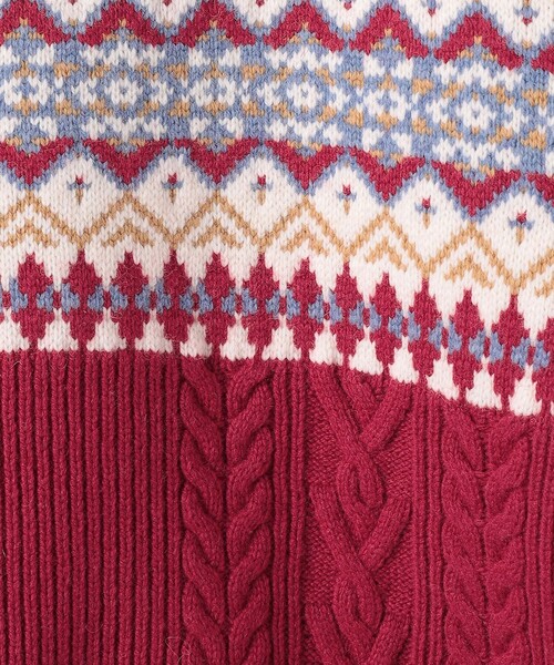 green label relaxing（グリーンレーベルリラクシング）の「アラン ジャカード クルーネック ニット（ニット/セーター・メンズ・ベージュ/レッド/オフホワイト・L/S/M/XL）」の18枚目の写真