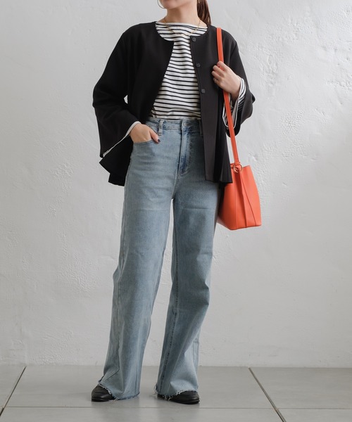 Pal collection(パルコレクション)の「【セットアップ対応】ツインクロスジャケット(ノーカラージャケット・レディース・ブラック・FREE)」の22枚目の写真