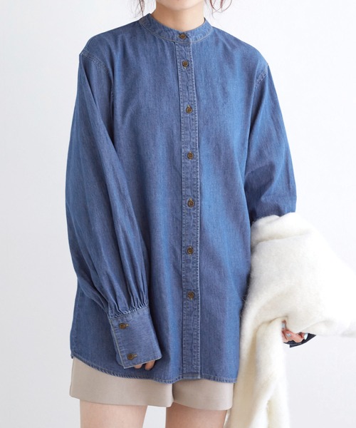 w closet（ダブルクローゼット）の「【SETアイテム】フリル衿付きシャツ（シャツ/ブラウス・レディース・ブルー・FREE）」の12枚目の写真