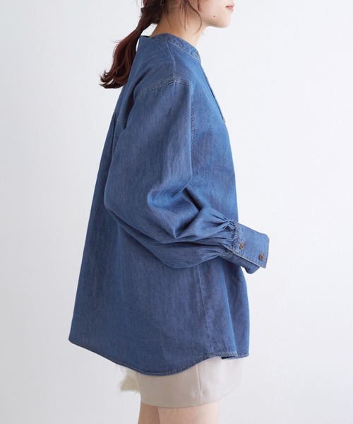 w closet（ダブルクローゼット）の「【SETアイテム】フリル衿付きシャツ（シャツ/ブラウス・レディース・ブルー・FREE）」の13枚目の写真