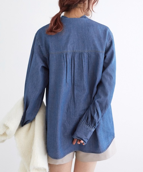 w closet（ダブルクローゼット）の「【SETアイテム】フリル衿付きシャツ（シャツ/ブラウス・レディース・ブルー・FREE）」の14枚目の写真