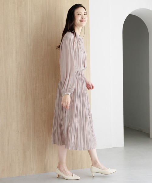 Elura（エルーラ）の「セレモニ－&お祝いプリーツスカート／988746（スカート・レディース・ピンクベージュ/ネイビー・LARGE/MEDIUM）」の4枚目の写真