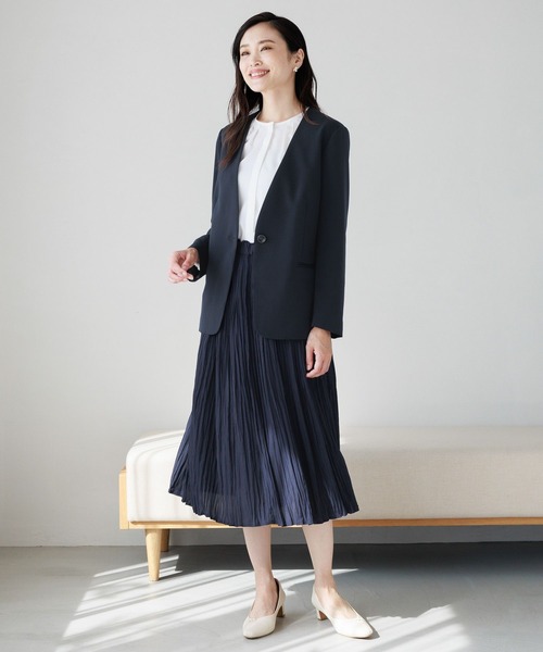 Elura（エルーラ）の「セレモニ－&お祝いプリーツスカート／988746（スカート・レディース・ピンクベージュ/ネイビー・LARGE/MEDIUM）」の15枚目の写真