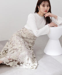 PROPORTION BODY DRESSING | フラワーカットワークフレアスカート / 1214120201(スカート)