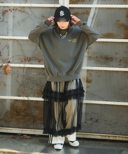 SPINNS(スピンズ)の「透けチュールティアードロングスカート(スカート・レディース・ブラック/ホワイト/イエロー/ブルー・ONESIZE)」の9枚目の写真