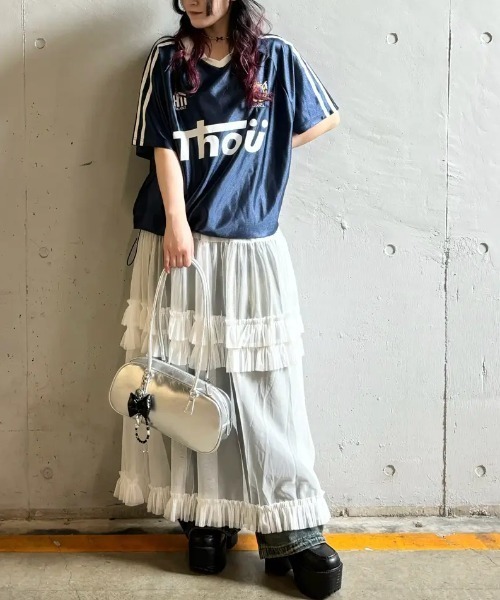 SPINNS(スピンズ)の「透けチュールティアードロングスカート(スカート・レディース・ブラック/ホワイト/イエロー/ブルー・ONESIZE)」の22枚目の写真