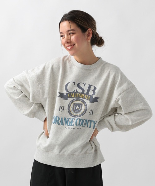 BAYFLOW（ベイフロー）の「カレッジロゴスウェット（スウェット・レディース・チャコールグレー/ライトグレー/ピンク/アイボリー・FREE）」の13枚目の写真