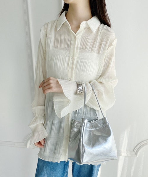 wears(ウェアーズ)の「スクエアデザインPUハンドバッグ(ハンドバッグ・レディース・ブラック/シルバー・FREE)」の14枚目の写真