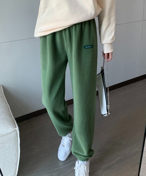Miniministore(ミニミニストア)の「フリースパンツ 暖かいルームウェアパンツ(カーゴパンツ・レディース・ブラック/アイボリー/グリーン/ダークグレー/パープル/ベージュ・FREE)」の5枚目の写真
