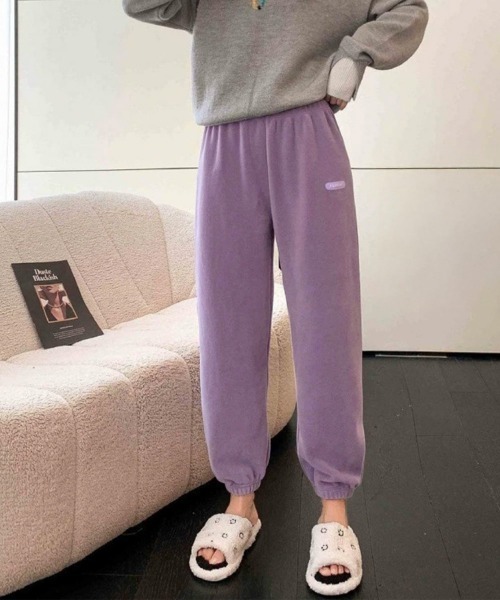 Miniministore(ミニミニストア)の「フリースパンツ 暖かいルームウェアパンツ(カーゴパンツ・レディース・ブラック/アイボリー/グリーン/ダークグレー/パープル/ベージュ・FREE)」の20枚目の写真