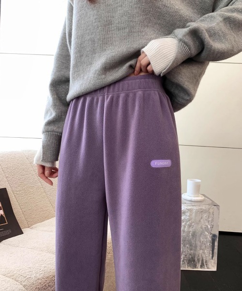 Miniministore(ミニミニストア)の「フリースパンツ 暖かいルームウェアパンツ(カーゴパンツ・レディース・ブラック/アイボリー/グリーン/ダークグレー/パープル/ベージュ・FREE)」の19枚目の写真