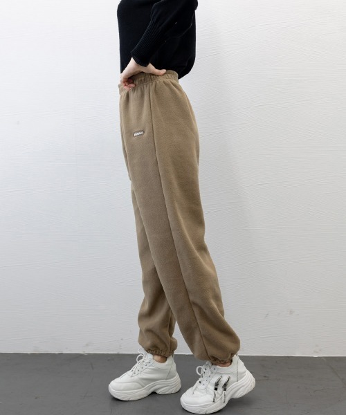 Miniministore(ミニミニストア)の「フリースパンツ 暖かいルームウェアパンツ(カーゴパンツ・レディース・ブラック/アイボリー/グリーン/ダークグレー/パープル/ベージュ・FREE)」の11枚目の写真