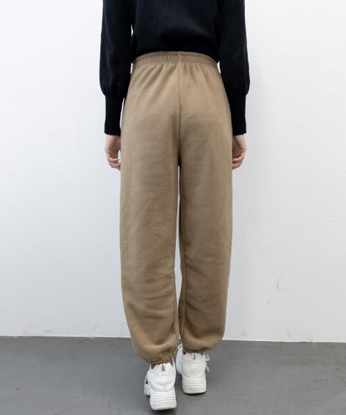 Miniministore(ミニミニストア)の「フリースパンツ 暖かいルームウェアパンツ(カーゴパンツ・レディース・ブラック/アイボリー/グリーン/ダークグレー/パープル/ベージュ・FREE)」の10枚目の写真