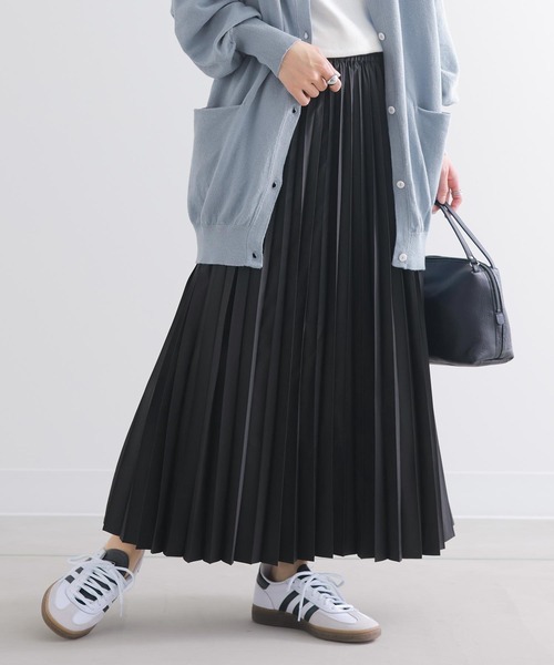 osharewalker（オシャレウォーカー）の「【廃盤】『アコーディオンプリーツスカート』（スカート・レディース・ブラック/グレイッシュブルー/アイボリー・FREE）」の2枚目の写真