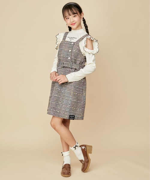 JENNI love（ジェニィラブ）の「ツイードジャンスカ（ジャンパースカート・キッズ・オフホワイト/ブラック・140cm/130cm/160cm/150cm）」の18枚目の写真