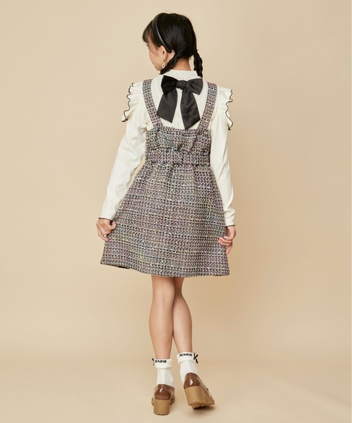 JENNI love（ジェニィラブ）の「ツイードジャンスカ（ジャンパースカート・キッズ・オフホワイト/ブラック・140cm/130cm/160cm/150cm）」の19枚目の写真