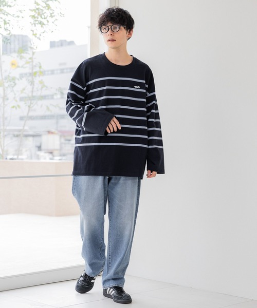 PENNEYS（ぺニーズ）の「【THE FOX】パネルボーダー/ロゴワッペンルーズプルオーバーロンT（Tシャツ/カットソー・メンズ・ホワイト/ネイビー・LARGE/MEDIUM）」の10枚目の写真