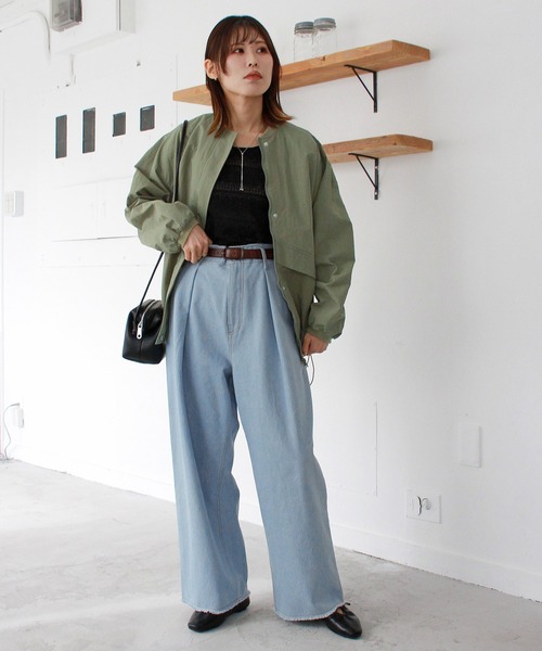 Crisp（クリスプ）の「ナイロンボリュームブルゾン（ブルゾン・レディース・カーキ/アイボリー・FREE）」の19枚目の写真