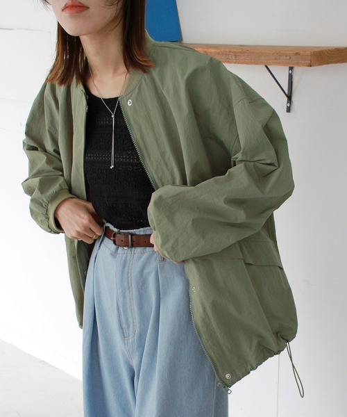 Crisp（クリスプ）の「ナイロンボリュームブルゾン（ブルゾン・レディース・カーキ/アイボリー・FREE）」の11枚目の写真